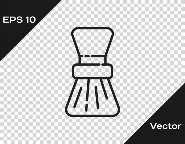 Schwarze Linie Rasierpinsel Symbol Isoliert Auf Transparentem Hintergrund Barbershop Symbol — Stockvektor