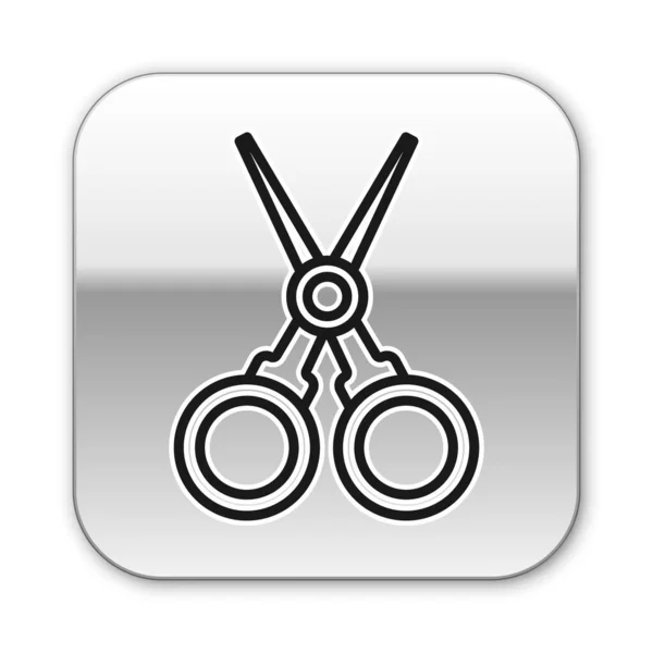 Black Line Scissors Friseursymbol Isoliert Auf Weißem Hintergrund Friseur Modesalon — Stockvektor