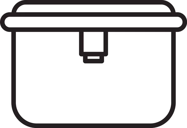 Значок Чорної Лінії Обідня Коробка Ізольовано Білому Тлі Векторна Ілюстрація — стоковий вектор