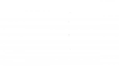 Siyah çizgi ilaç şişesi ve beyaz arka planda izole edilmiş hap ikonu. Şişe hapı işareti. Eczane tasarımı. 4K Video hareketli grafik canlandırması