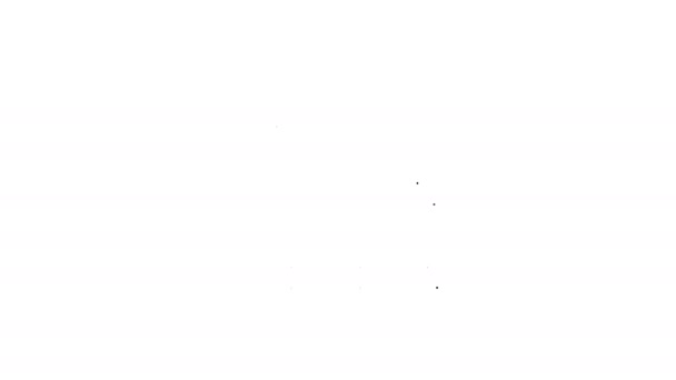 Черная линия Компьютерный монитор с иконкой кардиограммы изолирован на белом фоне. Иконка мониторинга. ЭКГ монитор с выведенной рукой. Видеографическая анимация 4K — стоковое видео