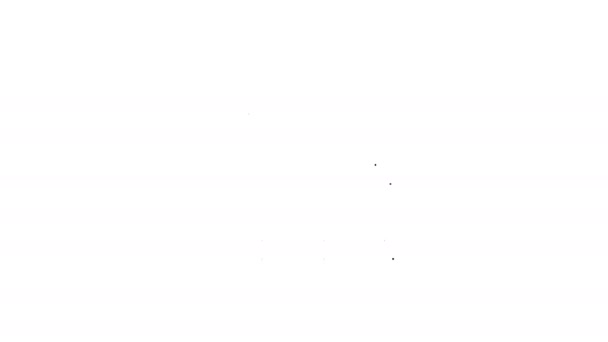 Ligne noire Moniteur d'ordinateur avec icône cardiogramme isolé sur fond blanc. Icône de surveillance. ECG moniteur avec battement de coeur main dessinée. Animation graphique de mouvement vidéo 4K