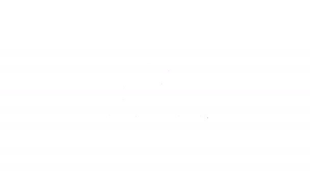 Черная линия плесени значок изолирован на белом фоне. Видеографическая анимация 4K — стоковое видео