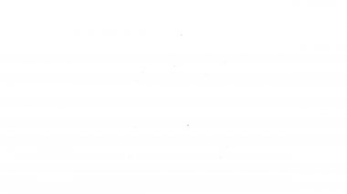 Beyaz arka planda siyah çizgi parazit mayt ikonu izole edildi. 4K Video hareketli grafik canlandırması