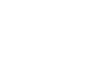 Beyaz arkaplanda siyah çizgi Ciğerleri simgesi izole edildi. 4K Video hareketli grafik canlandırması