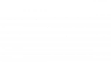 Beyaz arkaplanda siyah çizgi soluk alma simgesi izole edildi. Öksürük şurubu, solunum, alerjik hasta. Tıbbi alerji astım spreyi. 4K Video hareketli grafik canlandırması