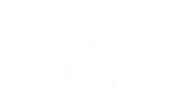 Siyah çizgi Peanut simgesi beyaz arkaplanda izole edildi. 4K Video hareketli grafik canlandırması