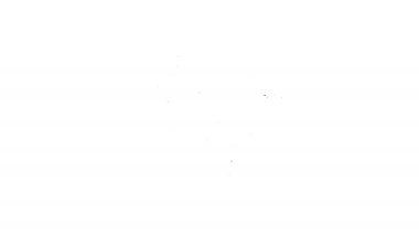 Siyah çizgili araba motoru simgesi beyaz arka planda izole edildi. 4K Video hareketli grafik canlandırması