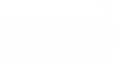 Siyah çizgili araba motoru simgesi beyaz arka planda izole edildi. 4K Video hareketli grafik canlandırması