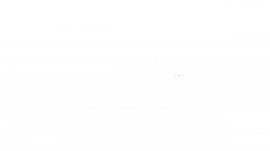 Siyah çizgi araba kapı kolu simgesi beyaz arka planda izole edildi. 4K Video hareketli grafik canlandırması