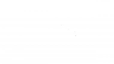 Siyah çizgi araba kapı kolu simgesi beyaz arka planda izole edildi. 4K Video hareketli grafik canlandırması