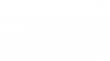 Beyaz arka planda izole edilmiş siyah çizgili araba fren diski. 4K Video hareketli grafik canlandırması