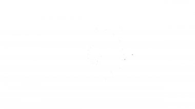 Siyah çizgi araba tekerleği simgesi beyaz arka planda izole edildi. 4K Video hareketli grafik canlandırması