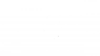 Siyah çizgi araba tekerleği simgesi beyaz arka planda izole edildi. 4K Video hareketli grafik canlandırması