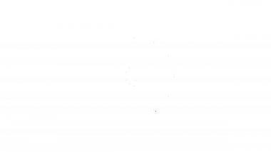 Siyah çizgi araba tekerleği simgesi beyaz arka planda izole edildi. 4K Video hareketli grafik canlandırması