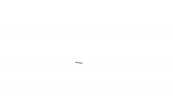 Черная линия Лицо человека в медицинской защитной маске значок изолирован на белом фоне. Карантин. Видеографическая анимация 4K — стоковое видео