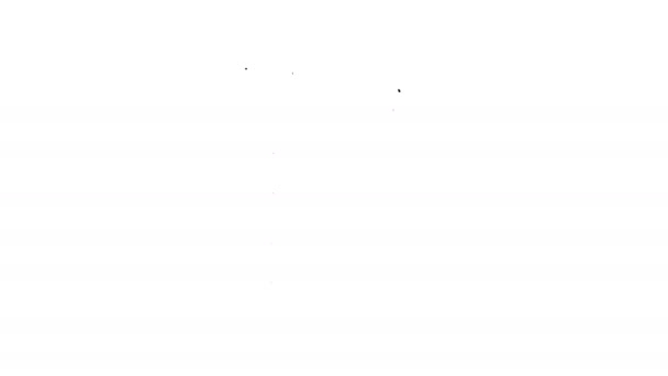 Zwarte lijn Medisch klembord met klinisch record pictogram geïsoleerd op witte achtergrond. Ziekteverzekeringsformulier. Voorschrift, medisch rapport. 4K Video motion grafische animatie — Stockvideo