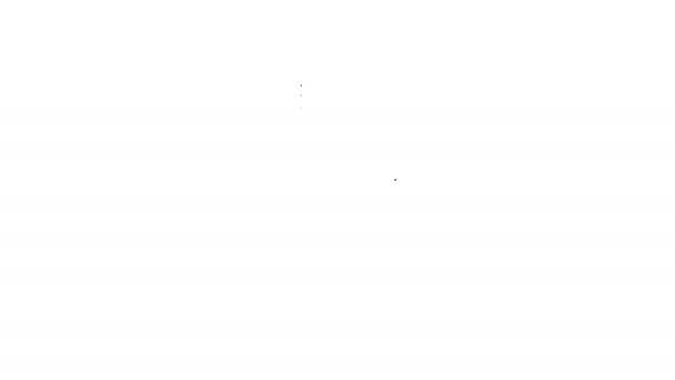 Черная линия Человек с головным убором, мифическая икона выделена на белом фоне. Видеографическая анимация 4K — стоковое видео