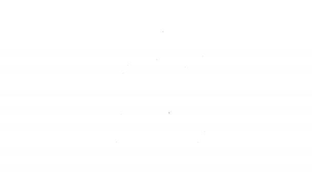 Linha preta Ícone de ácaro parasita isolado no fundo branco. Animação gráfica em movimento de vídeo 4K — Vídeo de Stock