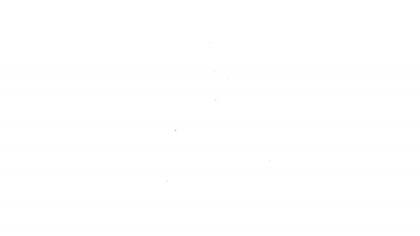 Linha preta Pode recipiente para leite e ícone de vidro isolado no fundo branco. Animação gráfica em movimento de vídeo 4K — Vídeo de Stock