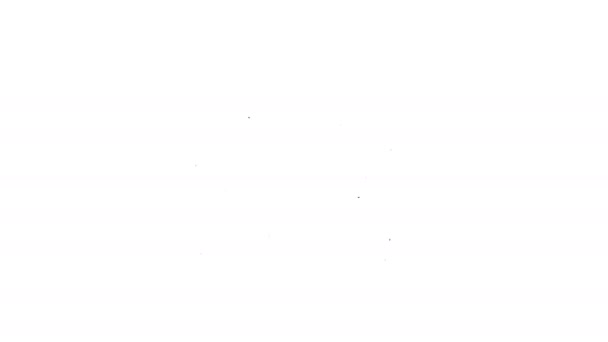 Черная линия Легкие значок изолирован на белом фоне. Видеографическая анимация 4K — стоковое видео