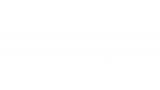 Černá čára Runny nos ikona izolované na bílém pozadí. Příznaky rýmy, léčba. Nos a kýchání. Onemocnění nosu. Grafická animace pohybu videa 4K — Stock video