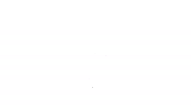 Черная линия Рука с псориазом или иконой экземы изолированы на белом фоне. Концепция реакции кожи человека на аллерген или хроническую проблему организма. Видеографическая анимация 4K — стоковое видео