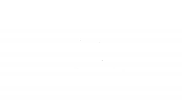 Zwarte lijn Stof pictogram geïsoleerd op witte achtergrond. 4K Video motion grafische animatie — Stockvideo