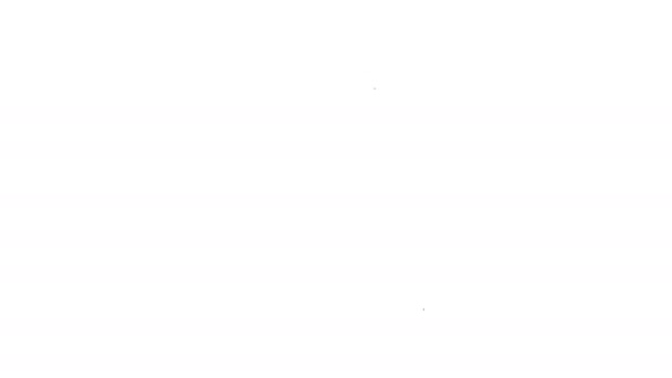 Černá čára Auto ruční brzdy ikona izolované na bílém pozadí. Páka parkovací brzdy. Grafická animace pohybu videa 4K — Stock video