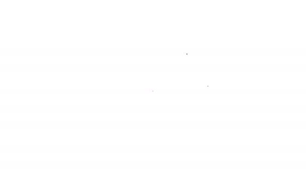 Zwarte lijn Speedometer pictogram geïsoleerd op witte achtergrond. 4K Video motion grafische animatie — Stockvideo