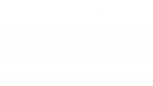 Línea negra Icono de pedales de freno y gas de coche aislado sobre fondo blanco. Animación gráfica de vídeo 4K — Vídeo de stock