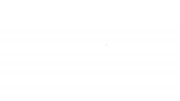 Línea negra Icono del guardabarros del coche aislado sobre fondo blanco. Animación gráfica de vídeo 4K — Vídeo de stock