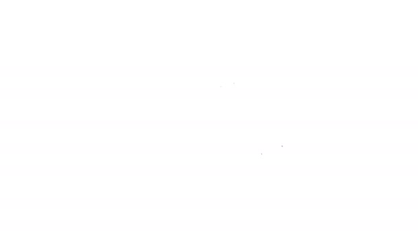 Línea negra Icono del espejo del coche aislado sobre fondo blanco. Animación gráfica de vídeo 4K — Vídeos de Stock