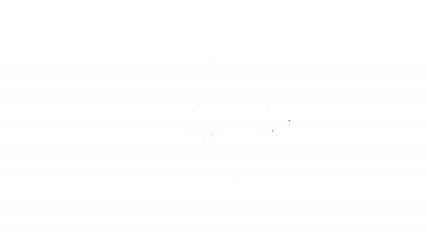 Línea negra Icono de rueda de coche aislado sobre fondo blanco. Animación gráfica de vídeo 4K — Vídeos de Stock