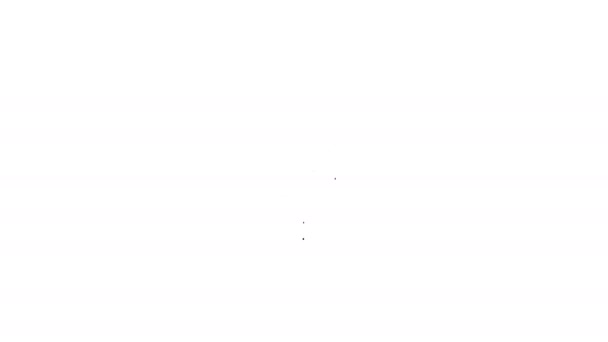 Černá čára Auto kolo ikona izolované na bílém pozadí. Grafická animace pohybu videa 4K — Stock video