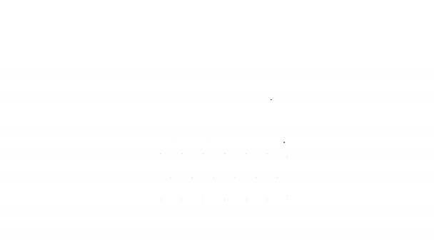 Czarna linia Ikona opon samochodowych izolowana na białym tle. 4K Animacja graficzna ruchu wideo — Wideo stockowe