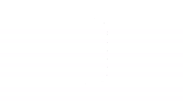 Zwarte lijn Autoband pictogram geïsoleerd op witte achtergrond. 4K Video motion grafische animatie — Stockvideo