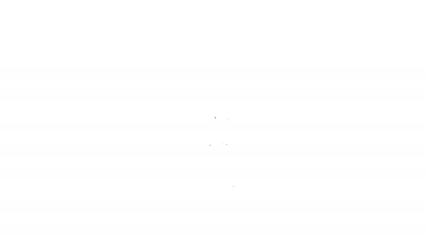 Pinzetta sopracciglia linea nera icona isolata su sfondo bianco. Pinzette cosmetiche per peli incarniti. Animazione grafica 4K Video motion — Video Stock
