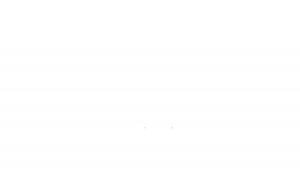 Черная линия Ножницы значок изолирован на белом фоне. Знак режущего инструмента. Видеографическая анимация 4K — стоковое видео