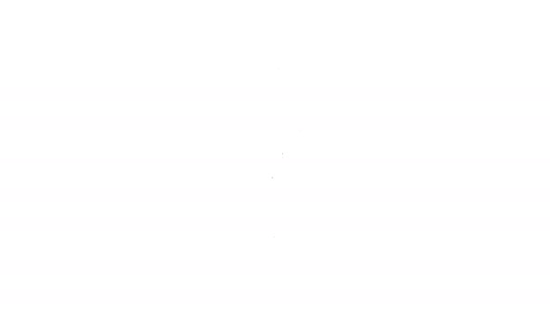 Μαύρη γραμμή Σίδηρος μπούκλες για τα μαλλιά εικονίδιο απομονώνονται σε λευκό φόντο. Ίσιωμα μαλλιών εικονίδιο. 4K Γραφική κίνηση κίνησης βίντεο — Αρχείο Βίντεο