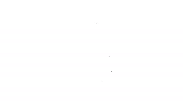 Línea negra Icono de la botella de esmalte de uñas aislado sobre fondo blanco. Animación gráfica de vídeo 4K — Vídeos de Stock