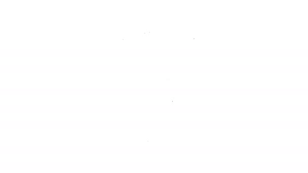 Zwarte lijn Haardroger pictogram geïsoleerd op witte achtergrond. Haarbordje. Haardroogsymbool. Warme lucht blazen. 4K Video motion grafische animatie — Stockvideo