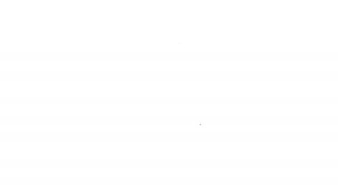 Beyaz arkaplanda siyah çizgi parfüm ikonu izole edildi. 4K Video hareketli grafik canlandırması