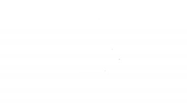 Beyaz arka planda siyah çizgili şömine ikonu var. 4K Video hareketli grafik canlandırması