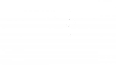 Beyaz arkaplanda siyah çizgi fırın simgesi izole edildi. Fırın tabelası. 4K Video hareketli grafik canlandırması