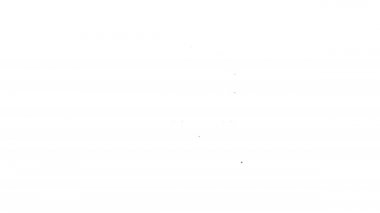 Siyah çizgi mutfak bulaşık makinesi simgesi beyaz arka planda izole edilmiş. 4K Video hareketli grafik canlandırması