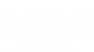 Beyaz arkaplanda siyah çizgi ranza simgesi izole edildi. 4K Video hareketli grafik canlandırması