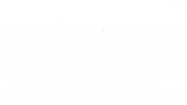 Beyaz arkaplanda siyah çizgi masa lambası simgesi izole edildi. 4K Video hareketli grafik canlandırması