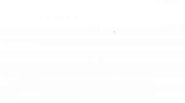 Siyah çizgi kıyafet ikonu beyaz arka planda izole edildi. 4K Video hareketli grafik canlandırması