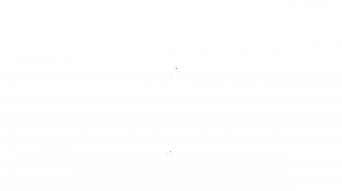 Beyaz arkaplanda siyah çizgi bilgi simgesi izole edildi. 4K Video hareketli grafik canlandırması